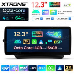 12,3 Zoll Octa Core 4 + 64 GB Global 4G LTE Android Autoradio Multimedia-Player mit vollständig laminiertem Bildschirm für Me