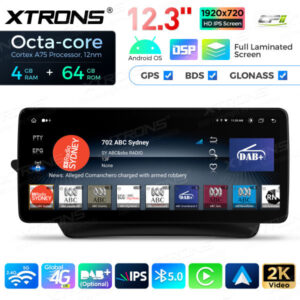 12,3 Zoll Octa Core 4 + 64 GB Global 4G LTE Android Autoradio Multimedia-Player mit vollständig laminiertem Bildschirm für Me