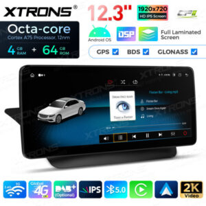 12,3 Zoll Octa Core 4 + 64 GB Global 4G LTE Android Autoradio Multimedia-Player mit vollständig laminiertem Bildschirm für Me