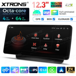 12,3 Zoll Octa Core 4 + 64 GB Global 4G LTE Android Autoradio Multimedia-Player mit vollständig laminiertem Bildschirm für Me