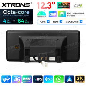 12,3 Zoll Octa Core 4 + 64 GB Global 4G LTE Android Autoradio Multimedia-Player mit vollständig laminiertem Bildschirm für Me