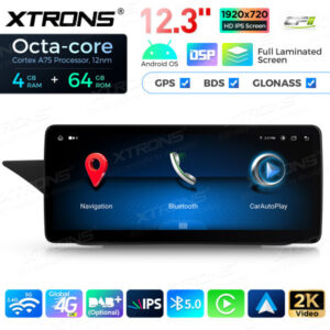 12,3 Zoll Octa Core 4 + 64 GB Global 4G LTE Android Autoradio Multimedia-Player mit vollständig laminiertem Bildschirm für Me