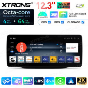 12,3 Zoll Octa Core 4 + 64 GB Global 4G LTE Android Autoradio Multimedia-Player mit vollständig laminiertem Bildschirm für Me
