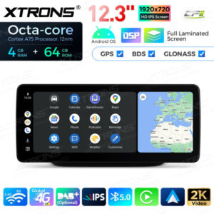 12,3 Zoll Octa Core 4 + 64 GB Global 4G LTE Android Autoradio Multimedia-Player mit vollständig laminiertem Bildschirm für Me