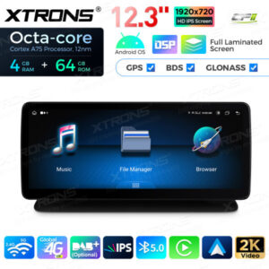 12,3 Zoll Octa Core 4 + 64 GB Global 4G LTE Android Autoradio Multimedia Player mit vollständig laminiertem Bildschirm für Me