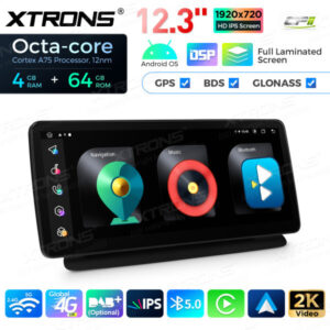 12,3 Zoll Octa Core 4 + 64 GB Global 4G LTE Android Autoradio Multimedia Player mit vollständig laminiertem Bildschirm für Me
