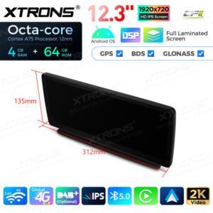 12,3 Zoll Octa Core 4 + 64 GB Global 4G LTE Android Autoradio Multimedia Player mit vollständig laminiertem Bildschirm für Me