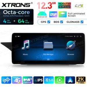 12,3 Zoll Octa Core 4 + 64 GB Global 4G LTE Android Autoradio Multimedia-Player mit vollständig laminiertem Bildschirm für Me