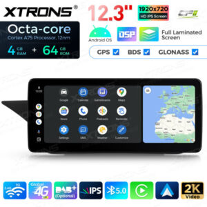 12,3 Zoll Octa Core 4 + 64 GB Global 4G LTE Android Autoradio Multimedia-Player mit vollständig laminiertem Bildschirm für Me