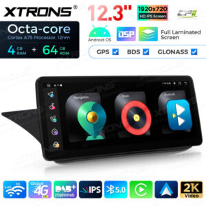 12,3 Zoll Octa Core 4 + 64 GB Global 4G LTE Android Autoradio Multimedia-Player mit vollständig laminiertem Bildschirm für Me