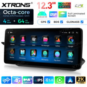 12,3 Zoll Octa Core 4 + 64 GB Global 4G LTE Android Autoradio Multimedia-Player mit vollständig laminiertem Bildschirm für Me