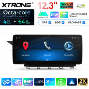 12,3 Zoll Octa Core 4 + 64 GB Global 4G LTE Android Autoradio Multimedia-Player mit vollständig laminiertem Bildschirm für Me