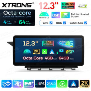 12,3 Zoll Octa Core 4 + 64 GB Global 4G LTE Android Autoradio Multimedia-Player mit vollständig laminiertem Bildschirm für Me