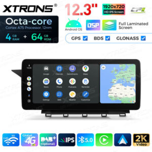 12,3 Zoll Octa Core 4 + 64 GB Global 4G LTE Android Autoradio Multimedia-Player mit vollständig laminiertem Bildschirm für Me