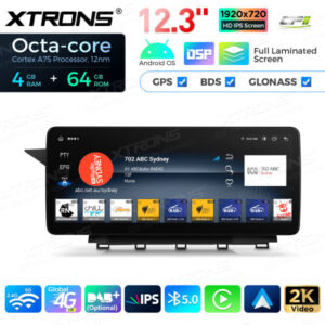 12,3 Zoll Octa Core 4 + 64 GB Global 4G LTE Android Autoradio Multimedia-Player mit vollständig laminiertem Bildschirm für Me