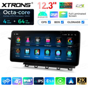 12,3 Zoll Octa Core 4 + 64 GB Global 4G LTE Android Autoradio Multimedia-Player mit vollständig laminiertem Bildschirm für Me