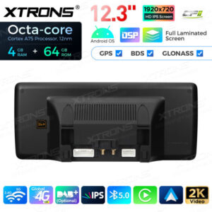 12,3 Zoll Octa Core 4 + 64 GB Global 4G LTE Android Autoradio Multimedia-Player mit vollständig laminiertem Bildschirm für Me