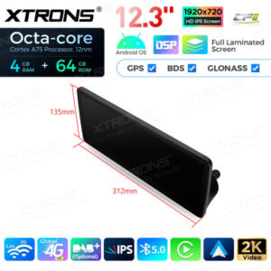 12,3 Zoll Octa Core 4 + 64 GB Global 4G LTE Android Autoradio Multimedia-Player mit vollständig laminiertem Bildschirm für Me