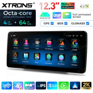 12,3-Zoll-Octa Core 4 + 64 GB Global 4G LTE Android Auto-Stereo-Multimedia-Player mit vollständig laminiertem Bildschirm für