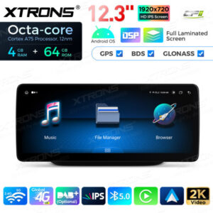 12,3 Zoll Octa Core 4 + 64 GB Global 4G LTE Android Autoradio Multimedia-Player mit vollständig laminiertem Bildschirm für Me