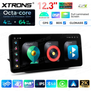12,3 Zoll Octa Core 4 + 64 GB Global 4G LTE Android Autoradio Multimedia-Player mit vollständig laminiertem Bildschirm für Me