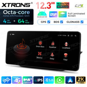 12,3 Zoll Octa Core 4 + 64 GB Global 4G LTE Android Autoradio Multimedia-Player mit vollständig laminiertem Bildschirm für Me