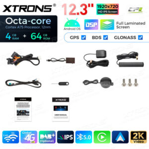 12,3 Zoll Octa Core 4 + 64 GB Global 4G LTE Android Autoradio Multimedia-Player mit vollständig laminiertem Bildschirm für Me