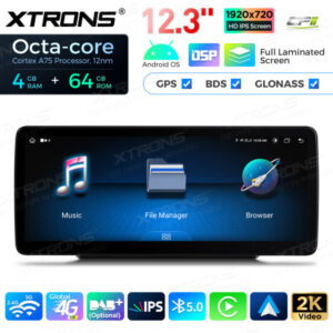 12,3-Zoll-Octa Core 4 + 64 GB Global 4G LTE Android Auto-Stereo-Multimedia-Player mit vollständig laminiertem Bildschirm für