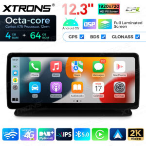 12,3 Zoll Octa Core 4 + 64 GB Global 4G LTE Android Autoradio Multimedia-Player mit vollständig laminiertem Bildschirm für Me