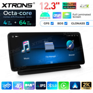 12,3 Zoll Octa Core 4 + 64 GB Global 4G LTE Android Autoradio Multimedia-Player mit vollständig laminiertem Bildschirm für Me