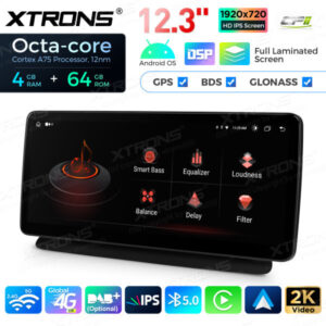 12,3 Zoll Octa Core 4 + 64 GB Global 4G LTE Android Autoradio Multimedia-Player mit vollständig laminiertem Bildschirm für Me