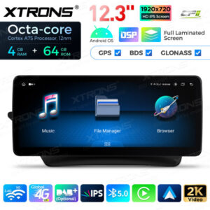 12,3 Zoll Octa Core 4 + 64 GB Global 4G LTE Android Autoradio Multimedia-Player mit vollständig laminiertem Bildschirm für Me