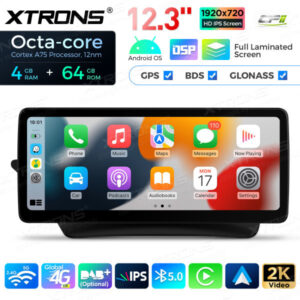 12,3 Zoll Octa Core 4 + 64 GB Global 4G LTE Android Autoradio Multimedia-Player mit vollständig laminiertem Bildschirm für Me