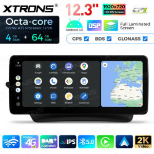 12,3 Zoll Octa Core 4 + 64 GB Global 4G LTE Android Autoradio Multimedia-Player mit vollständig laminiertem Bildschirm für Me