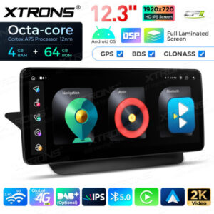 12,3 Zoll Octa Core 4 + 64 GB Global 4G LTE Android Autoradio Multimedia-Player mit vollständig laminiertem Bildschirm für Me