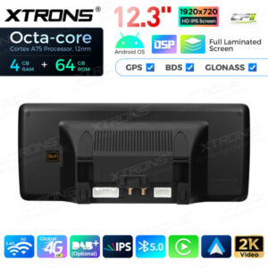 12,3 Zoll Octa Core 4 + 64 GB Global 4G LTE Android Autoradio Multimedia-Player mit vollständig laminiertem Bildschirm für Me