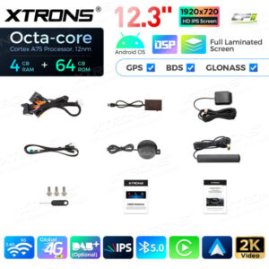 12,3 Zoll Octa Core 4 + 64 GB Global 4G LTE Android Autoradio Multimedia-Player mit vollständig laminiertem Bildschirm für Me