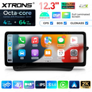 12,3 Zoll Octa Core 4 + 64 GB Global 4G LTE Android Autoradio Multimedia-Player mit vollständig laminiertem Bildschirm für Me