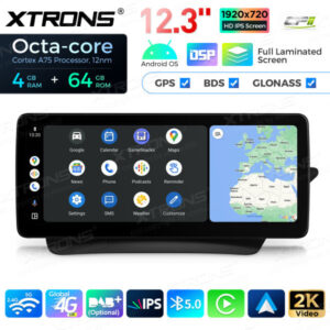 12,3 Zoll Octa Core 4 + 64 GB Global 4G LTE Android Autoradio Multimedia-Player mit vollständig laminiertem Bildschirm für Me
