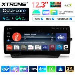 12,3 Zoll Octa Core 4 + 64 GB Global 4G LTE Android Autoradio Multimedia-Player mit vollständig laminiertem Bildschirm für Me