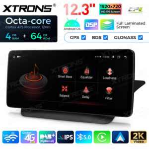 12,3 Zoll Octa Core 4 + 64 GB Global 4G LTE Android Autoradio Multimedia-Player mit vollständig laminiertem Bildschirm für Me