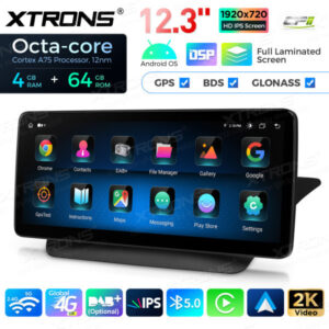 12,3 Zoll Octa Core 4 + 64 GB Global 4G LTE Android Autoradio Multimedia-Player mit vollständig laminiertem Bildschirm für Me