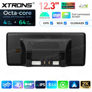 12,3 Zoll Octa Core 4 + 64 GB Global 4G LTE Android Autoradio Multimedia-Player mit vollständig laminiertem Bildschirm für Me