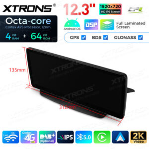 12,3 Zoll Octa Core 4 + 64 GB Global 4G LTE Android Autoradio Multimedia-Player mit vollständig laminiertem Bildschirm für Me