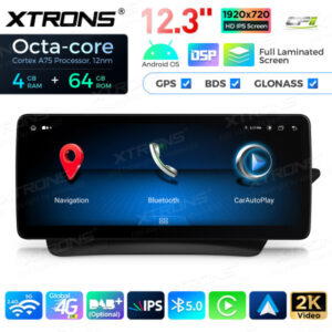 12,3 Zoll Octa Core 4 + 64 GB Global 4G LTE Android Autoradio Multimedia-Player mit vollständig laminiertem Bildschirm für Me