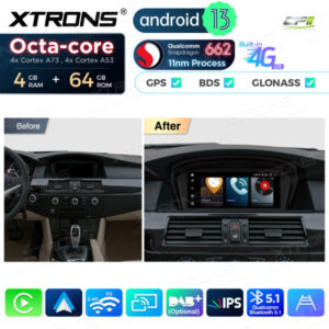 8,8 Zoll Qualcomm Snapdragon 662 Android 4GB RAM + 64GB ROM Autoradio Multimedia Player für BMW 3er E90 / 5er E60 CCC