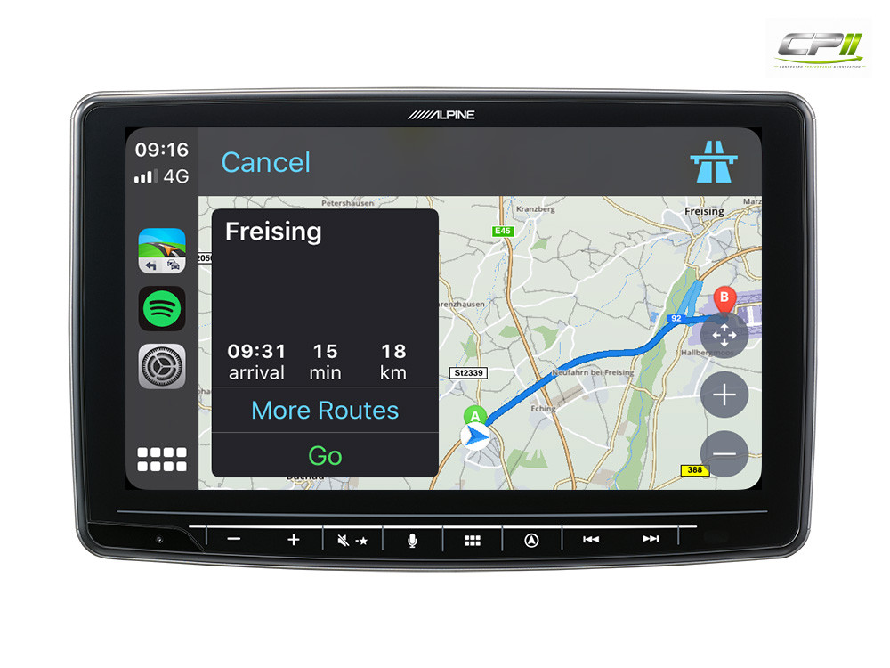 Alpine INE-F904D 1-DIN Navigationssystem mit 9-Zoll Touchscreen, DAB+, HDMI und Apple CarPlay /Android Auto
