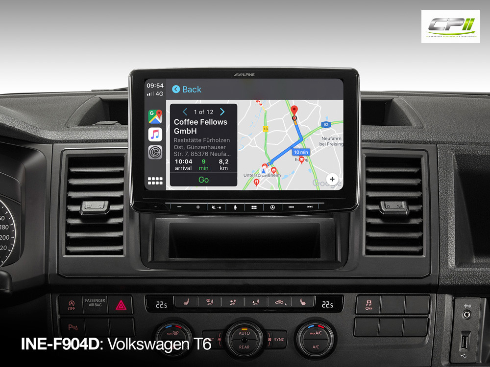 Alpine INE-F904D 1-DIN Navigationssystem mit 9-Zoll Touchscreen, DAB+, HDMI und Apple CarPlay /Android Auto