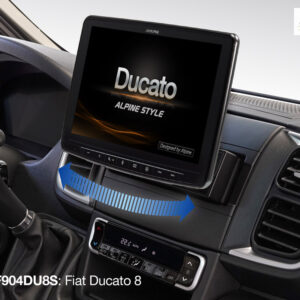 Alpine INE-F904DU8S Schwenkbares Navigationssystem mit 9-Zoll Touchscreen für Ducato 8, 1-DIN-Einbaugehäuse, DAB+, Apple CarP