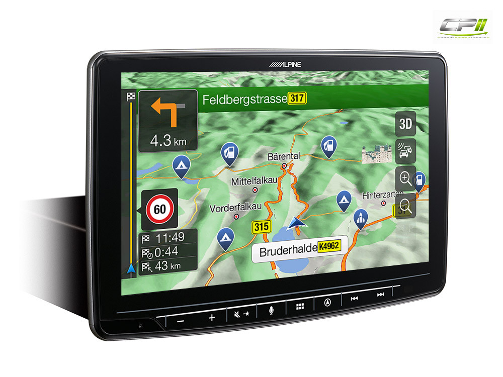 Alpine INE-F904DU8S Schwenkbares Navigationssystem mit 9-Zoll Touchscreen für Ducato 8, 1-DIN-Einbaugehäuse, DAB+, Apple CarP